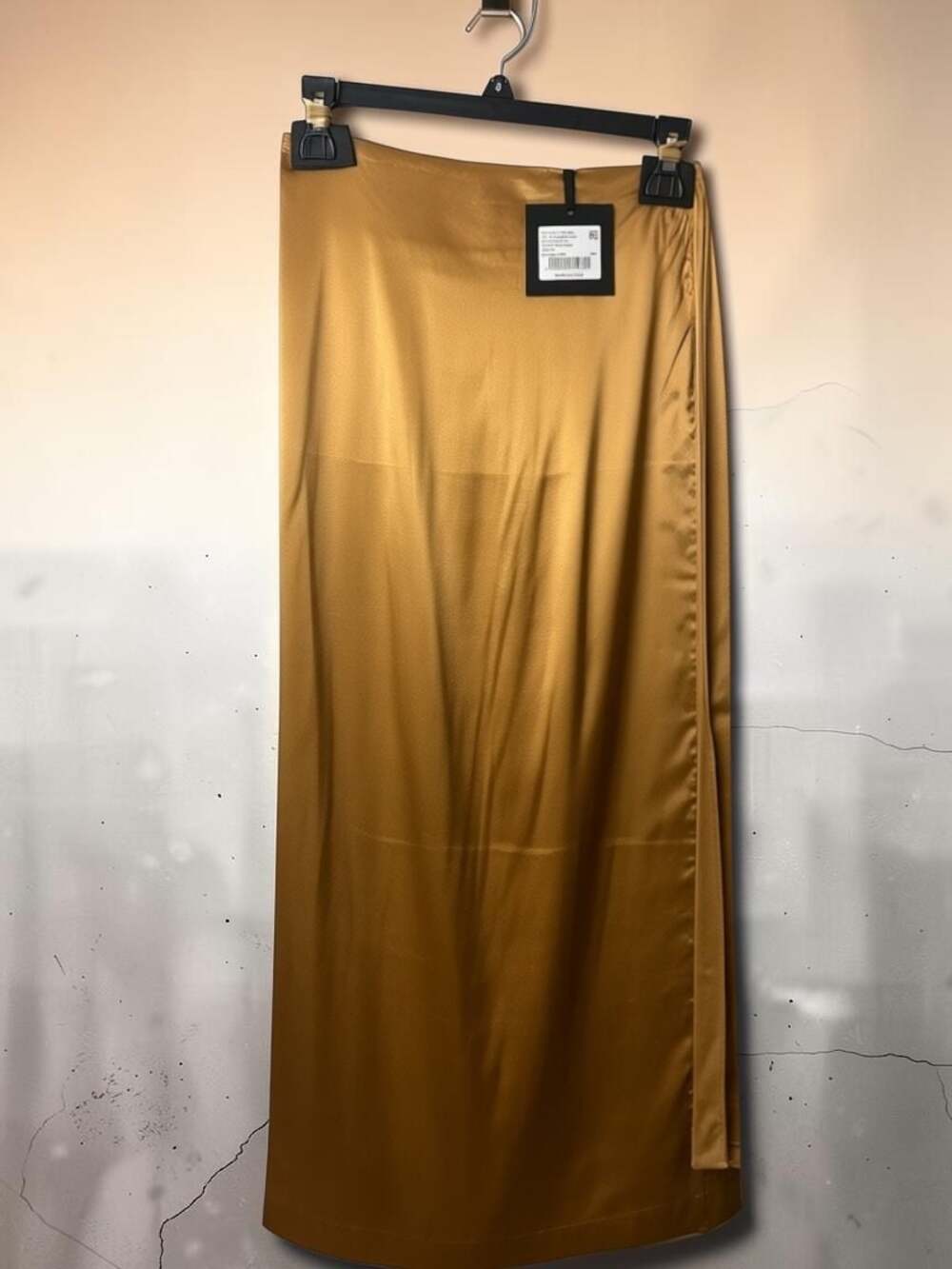Autumn Haze Idra Satin Maxi Skirt Mustard Size 8